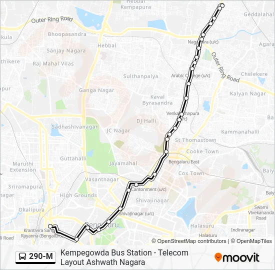 290-M Bus Line Map