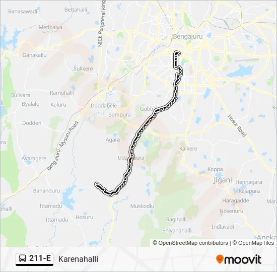 211-E Bus Line Map