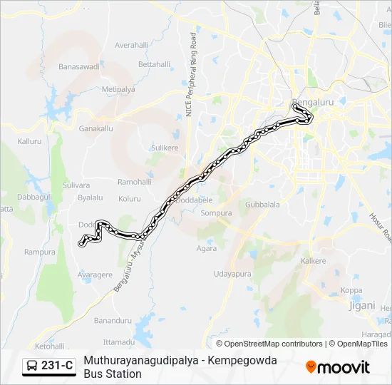 231-C Bus Line Map