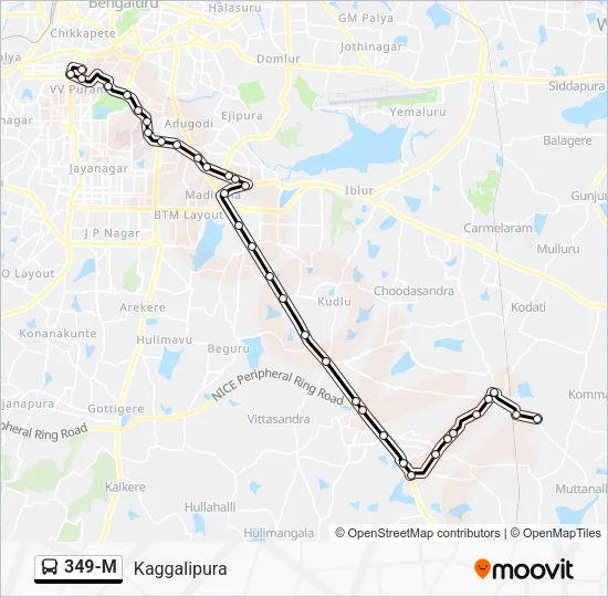 349-M Bus Line Map
