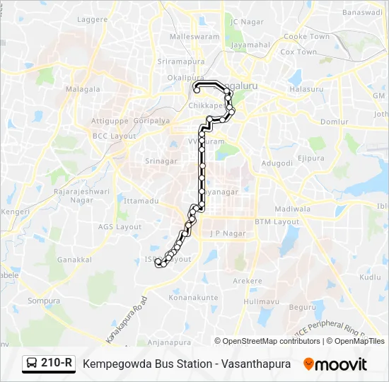210-R Bus Line Map