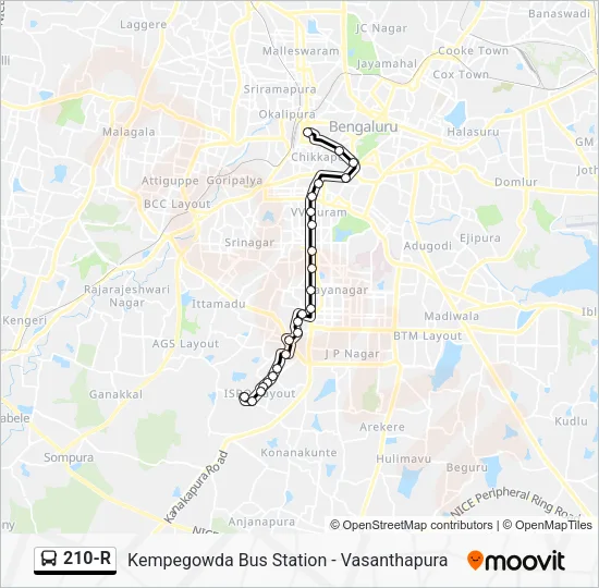 210-R Bus Line Map