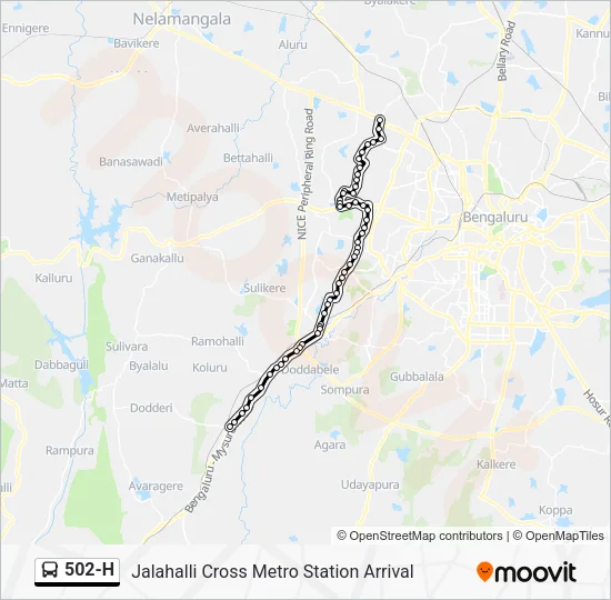 502-H Bus Line Map