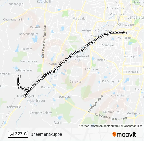 227-C Bus Line Map