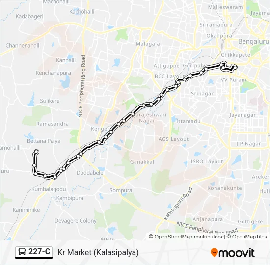 227-C Bus Line Map