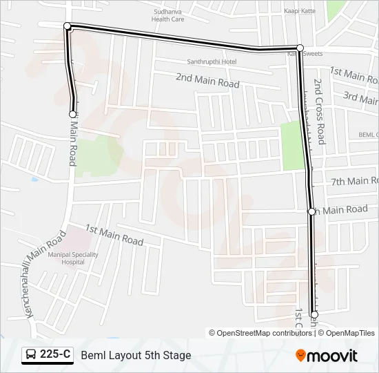 225-C Bus Line Map