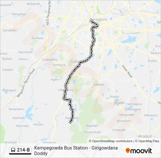 214-B Bus Line Map