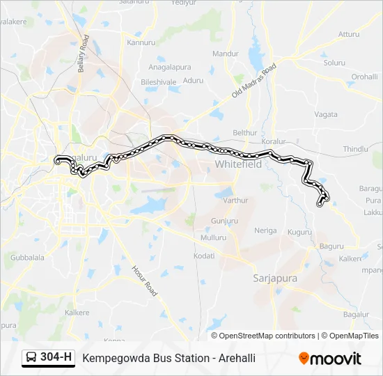 304-H Bus Line Map