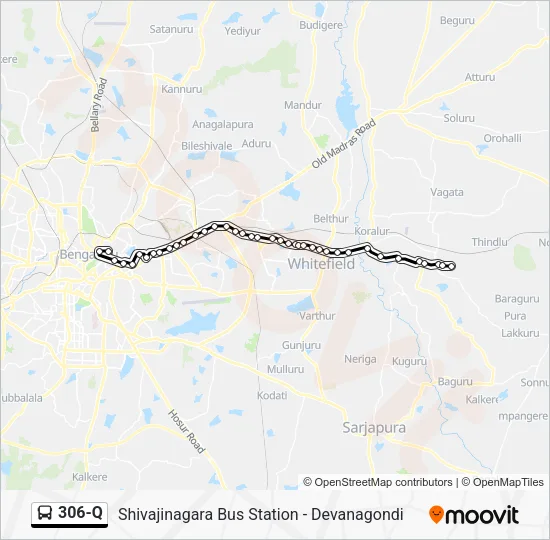 306-Q Bus Line Map
