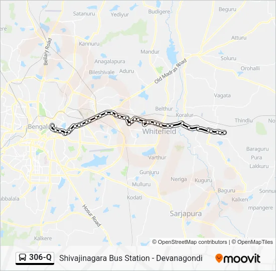 306-Q Bus Line Map