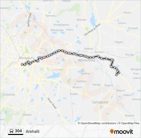 304 Bus Line Map
