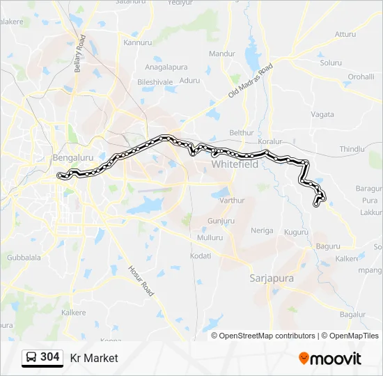 304 Bus Line Map