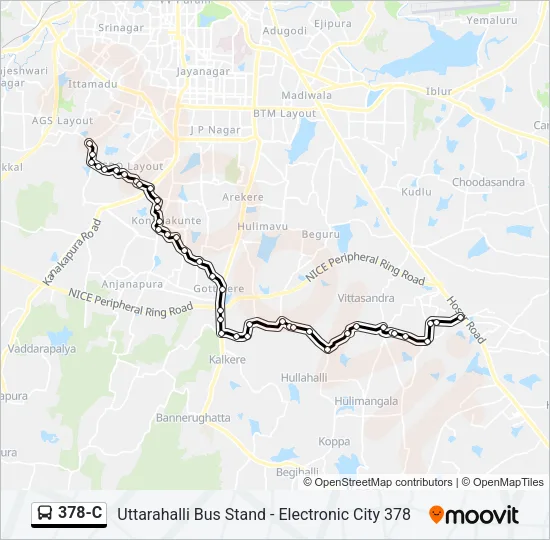 378-C Bus Line Map