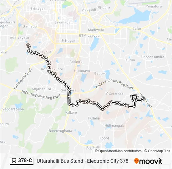 378-C Bus Line Map