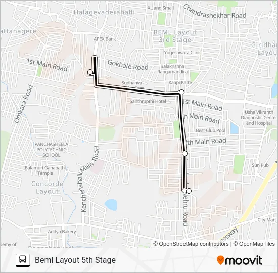 BEML5-TNC Bus Line Map