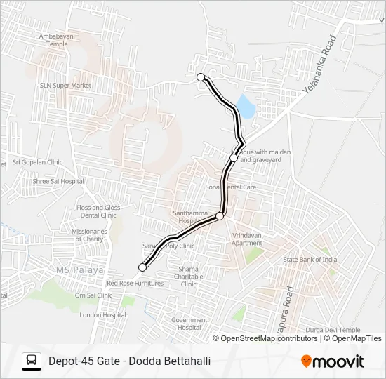 D45G-DBH Bus Line Map