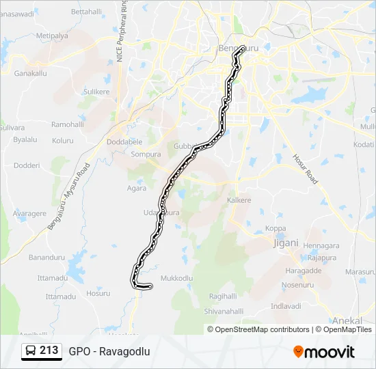 213 Bus Line Map