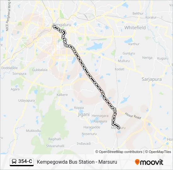 354-C Bus Line Map