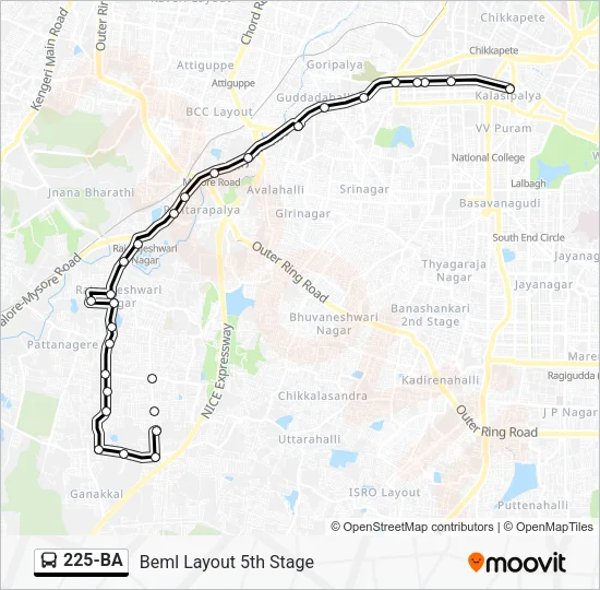 225-BA Bus Line Map