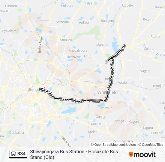 334 Bus Line Map
