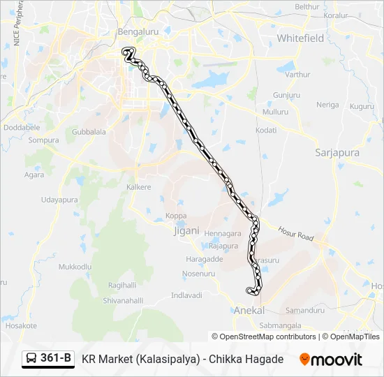361-B Bus Line Map