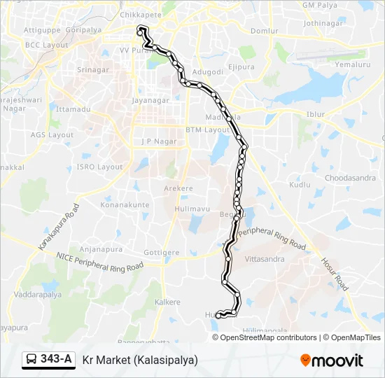 343-A Bus Line Map