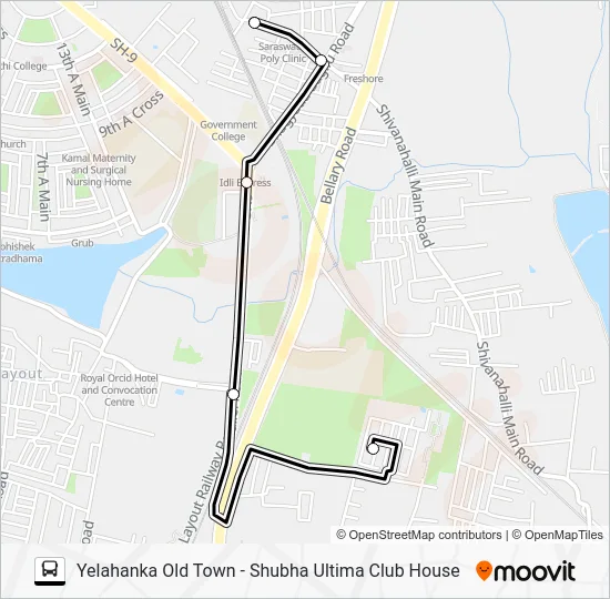 YHKOT-SUAP Bus Line Map