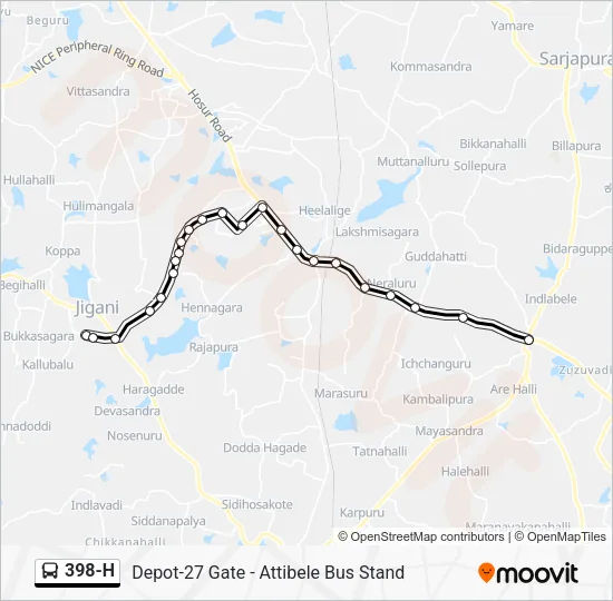 398-H Bus Line Map