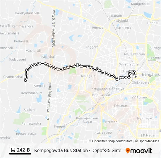 242-B Bus Line Map