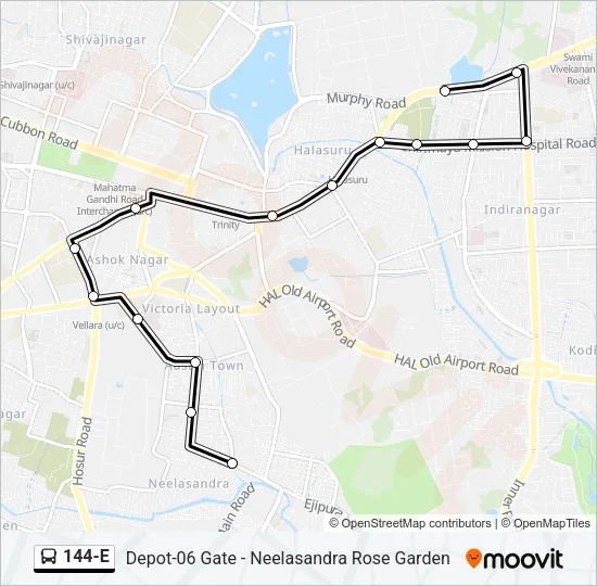 144-E Bus Line Map