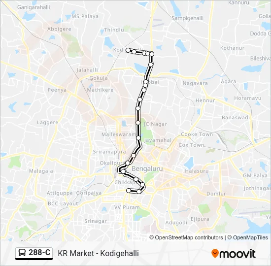 288-C Bus Line Map