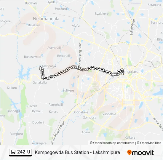 242-U Bus Line Map