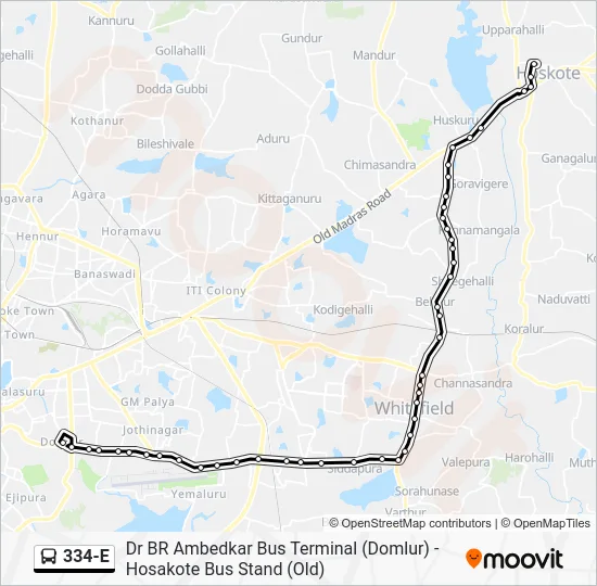 334-E Bus Line Map