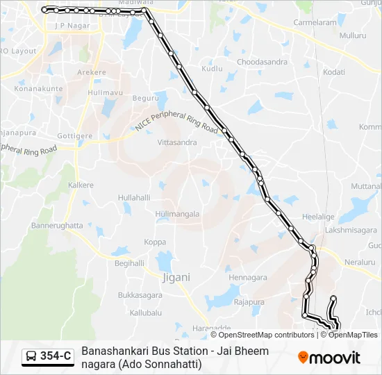 354-C Bus Line Map