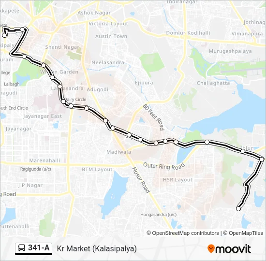 341-A Bus Line Map