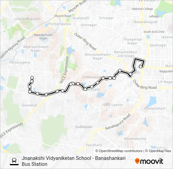 JNSVS-UTH-BSK Bus Line Map
