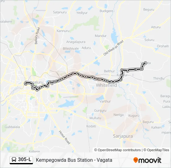 305-L Bus Line Map