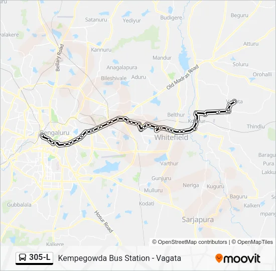 305-L Bus Line Map