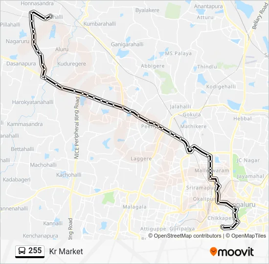 255 Bus Line Map