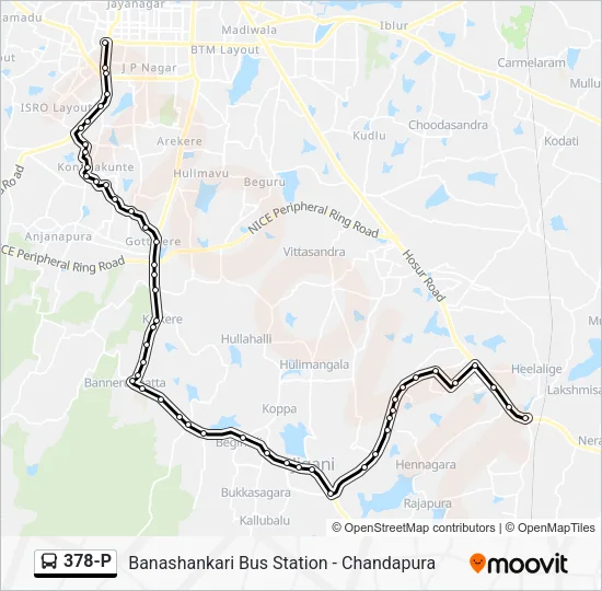 378-P Bus Line Map