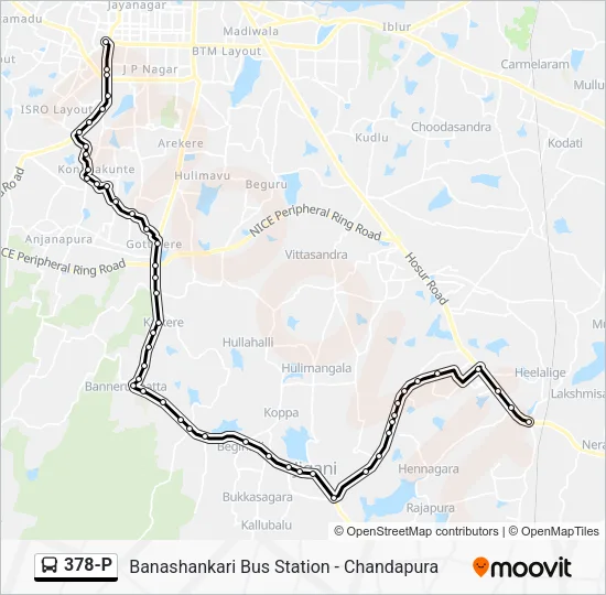 378-P Bus Line Map