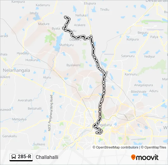 285-R Bus Line Map