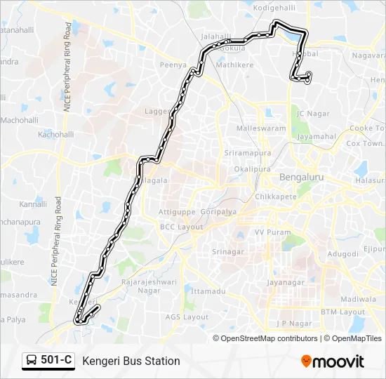 501-C Bus Line Map