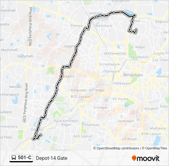 501-C Bus Line Map