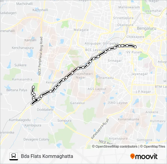 222 KMT-KBDA Bus Line Map