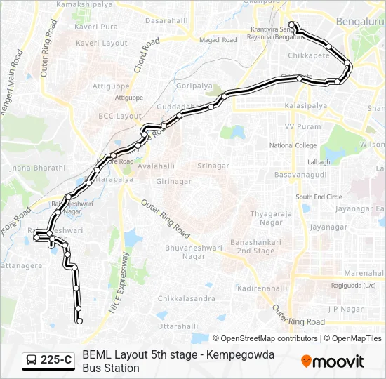 225-C Bus Line Map