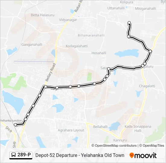 289-P Bus Line Map