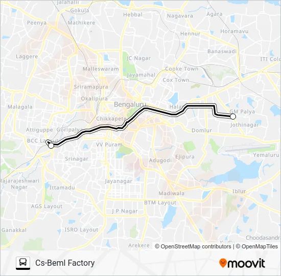 BEML A-17 Bus Line Map