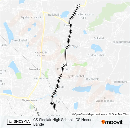 SNCS-1A Bus Line Map