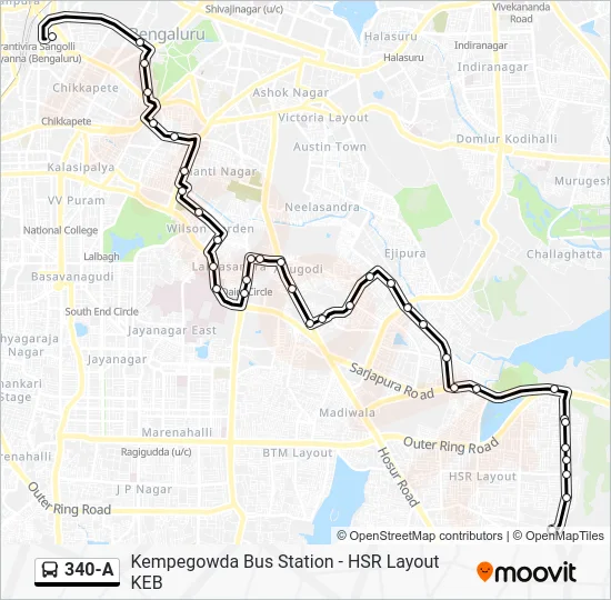 340-A Bus Line Map